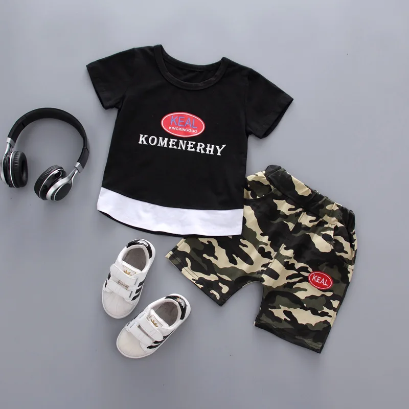 Summer Toddler Baby Clothes 2018 Infant boys Clothing set cotton T-shirt +Shorts 2PCS Outfits Kids Bebes Jogging Suit Tracksuit |