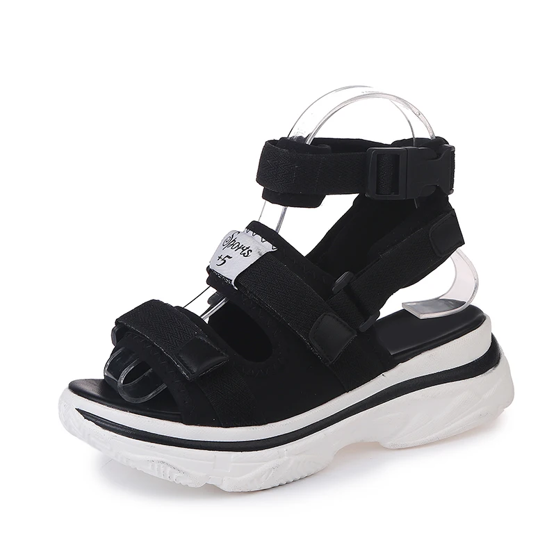 Женские сандалии на платформе Fujin со съемными ремешками и открытым носком весну