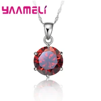 yaamel factory outlet real 925 sterling silver necklace women new holiday gift wedding jewelry 6 claw cubic zircon engagement