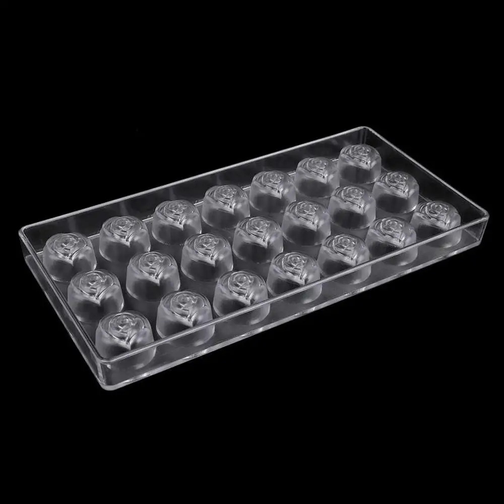 rose flower shape 2 типа Пластиковая форма цветка розы из поликарбоната форма для шоколадных конфет, форма для шоколада ручной работы, форма для пудинга - Цвет: rose flower shape