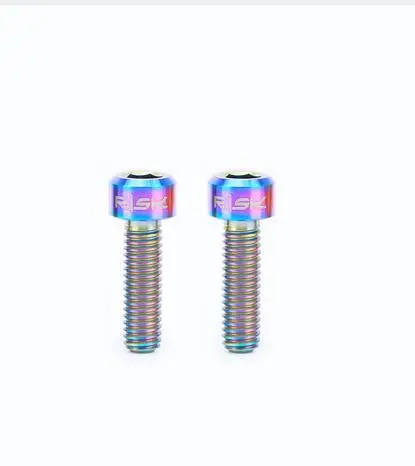 4 шт. M5x16mm Ti Титан дорожный велосипед стволовых Болт горный велосипед вынос руля/тормозной/подседельный зажим/спереди переключаемый зажим крепежные винты - Цвет: rainbow