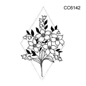 6142 Художественный стиль Маленькая Татуировка дизайн со звездами TreesBlack Старая школа временная татуировка наклейка боди-арт поддельные татуировки для рук ног - Цвет: 6142