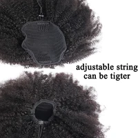 Afro Kinky Curly Ponytail Remy Hair Pieces For Women Natural Black Clip In Ponytails Drawstring 100% Human Hair Dolago Products