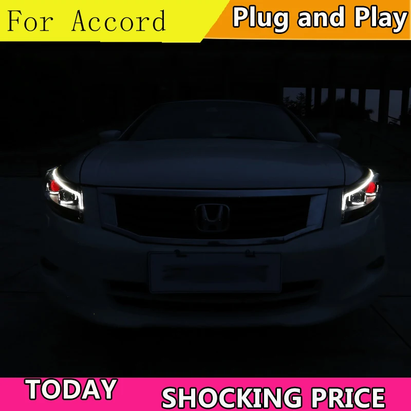 Автомобильный Стайлинг для Accord фары 2008 2012 8 светодиодный задний фонарь DRL Hid фара