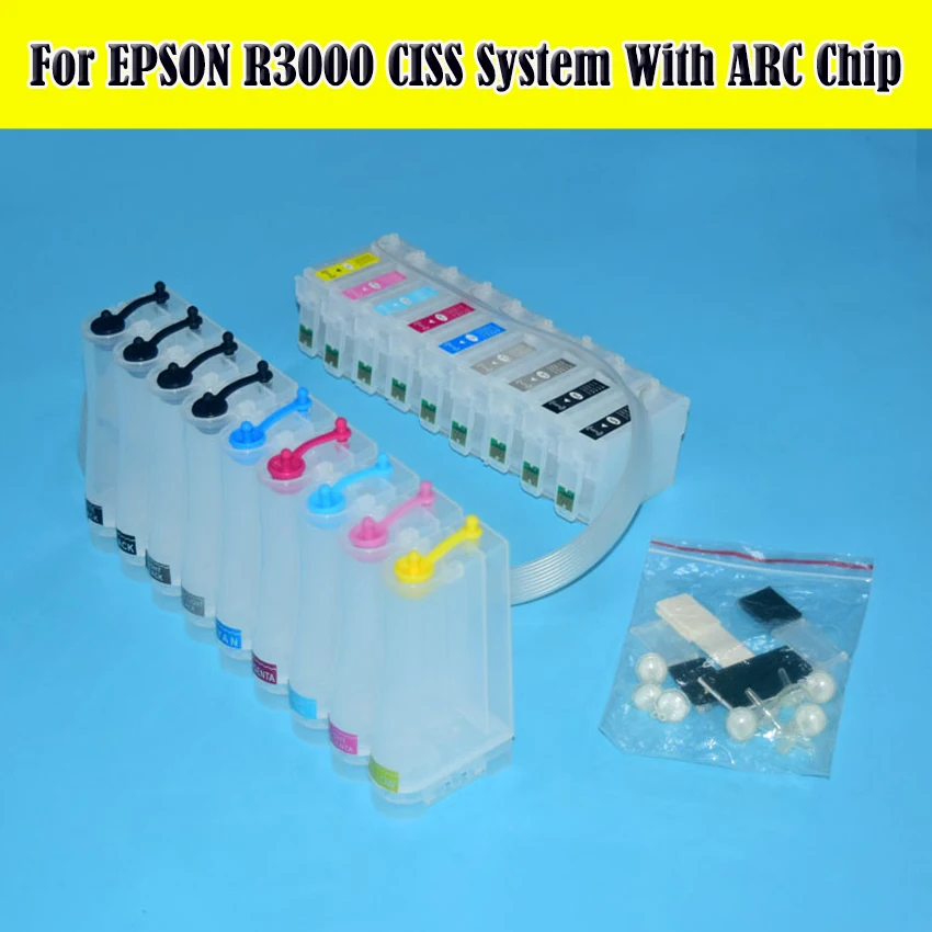 9-цветная/лот T1571-T1579 T157 система Ciss для EPSON Stylus Photo R3000 с постоянным ARC-чипом показа