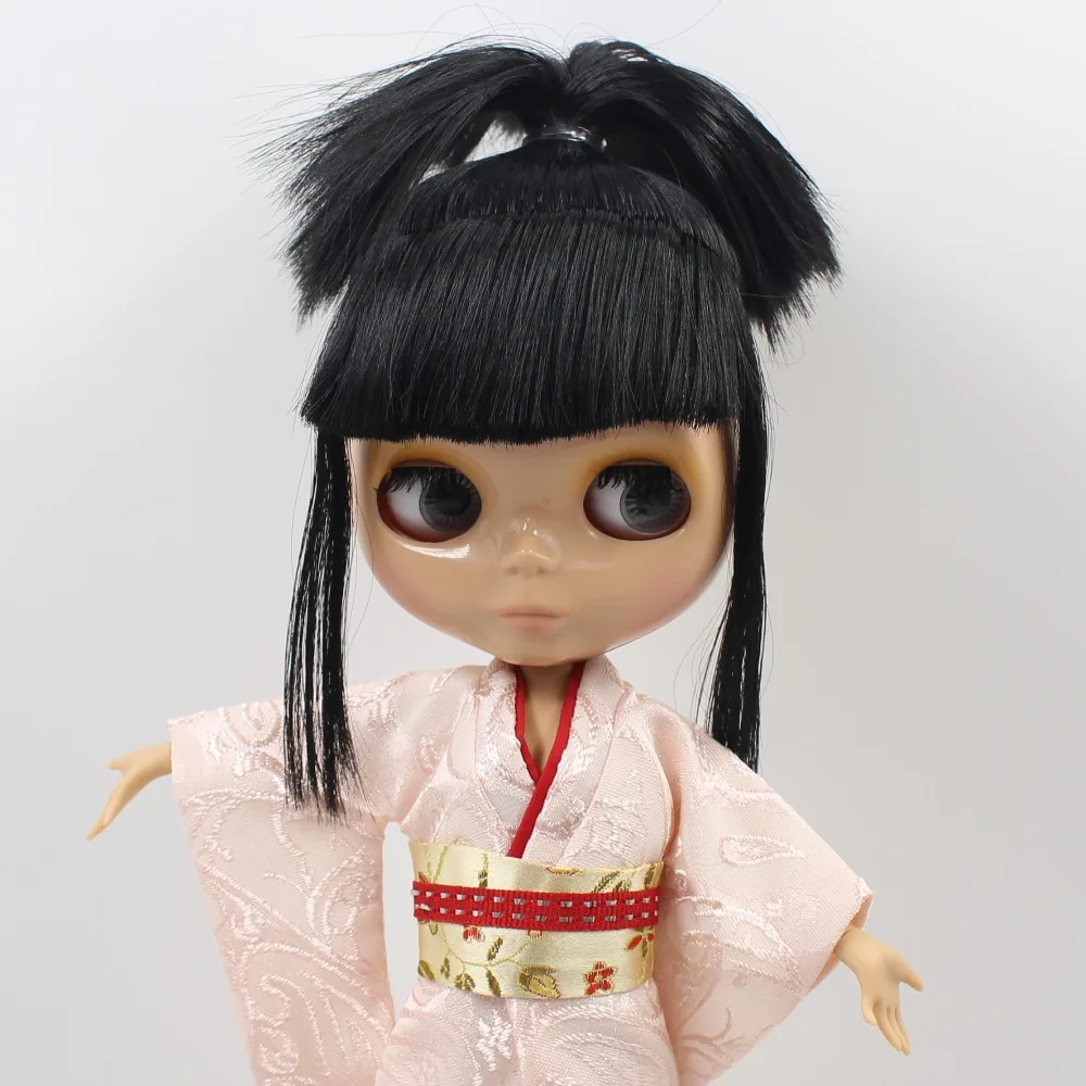 Ледяная шарнирная кукла blyth toy joint body черные волосы загар кожа 1/6 30 см голая кукла
