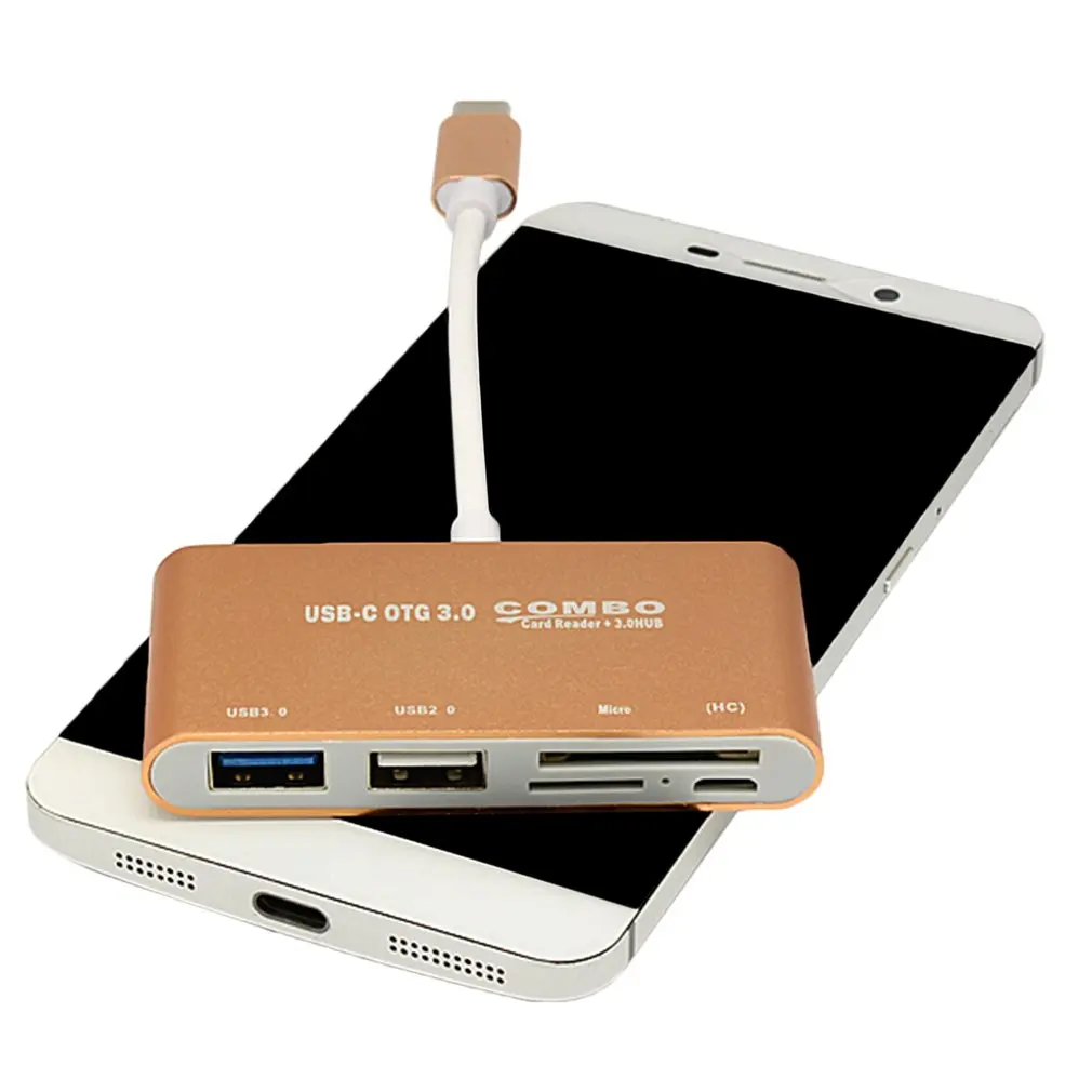 Тип C Интерфейс Поддержка USB3.0 концентратора безопасности цифровой памяти TF Card