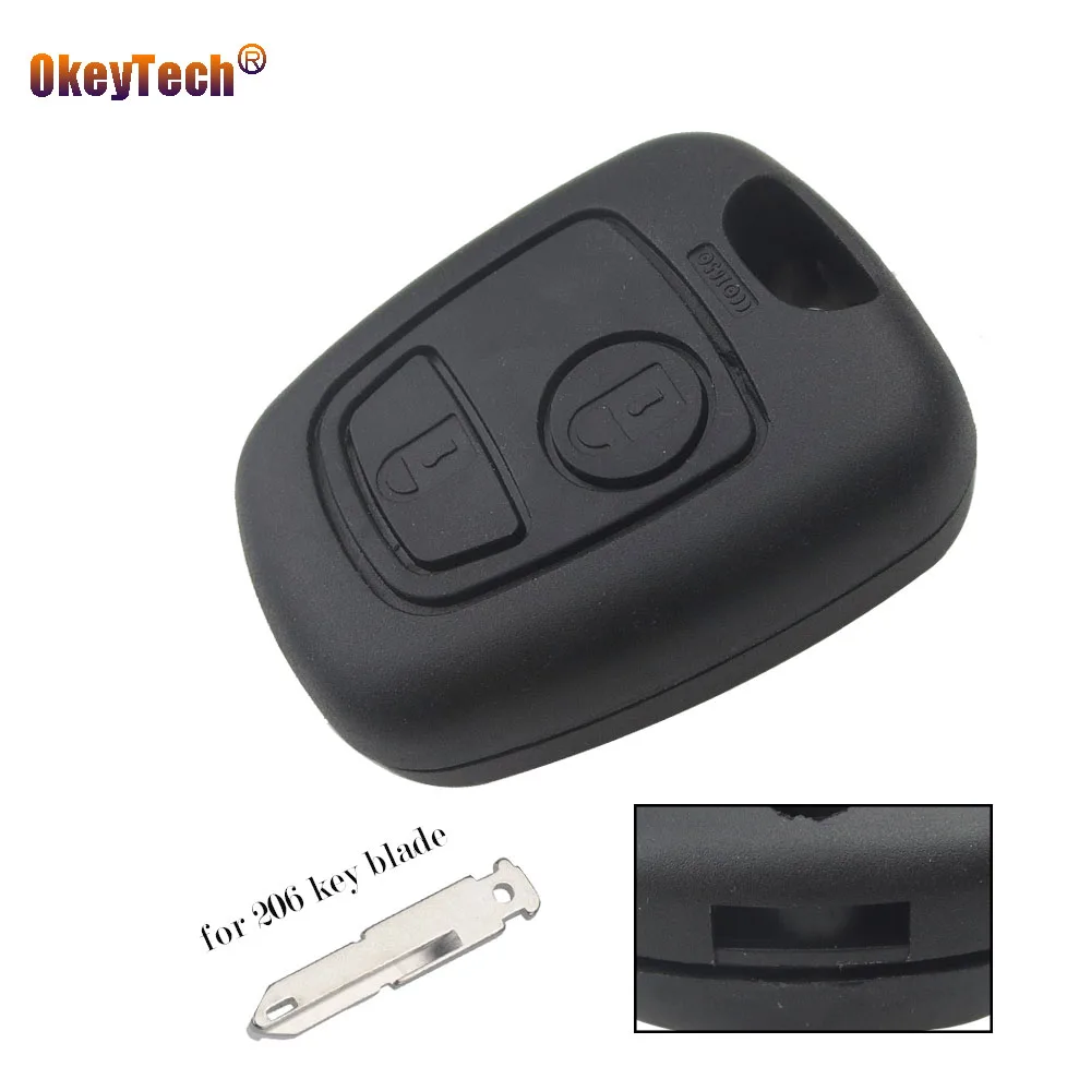 OkeyTech 2 кнопки дистанционный ключ брелок от машины чехол для Peugeot 206 307 407
