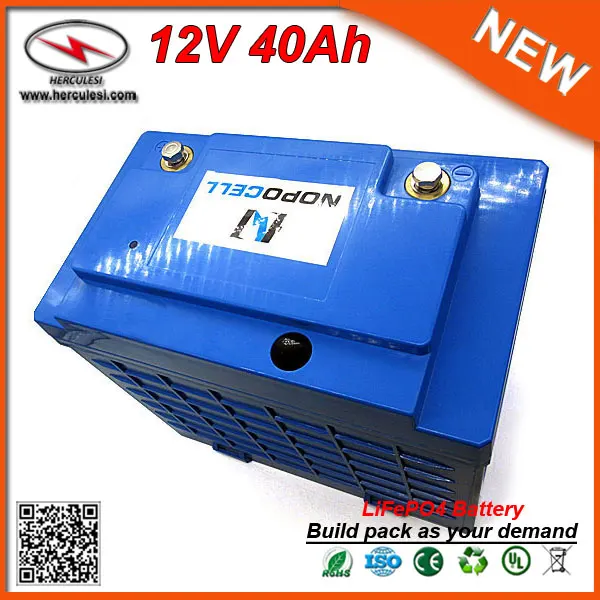 Бесплатная доставка LiFePO4 12V 40Ah комплект литий ионных батарей для