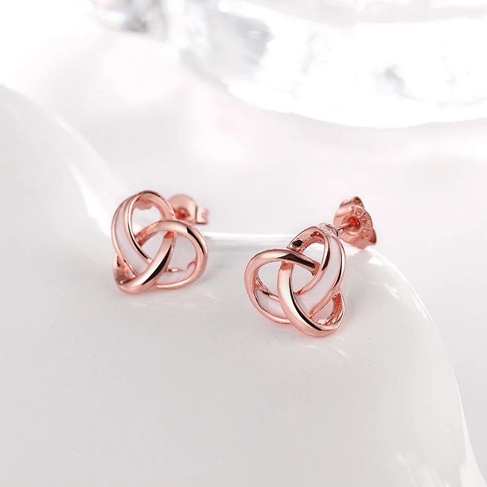 Женские серьги гвоздики из розового золота с крестом|circle stud earrings|stud earringsstud earrings for