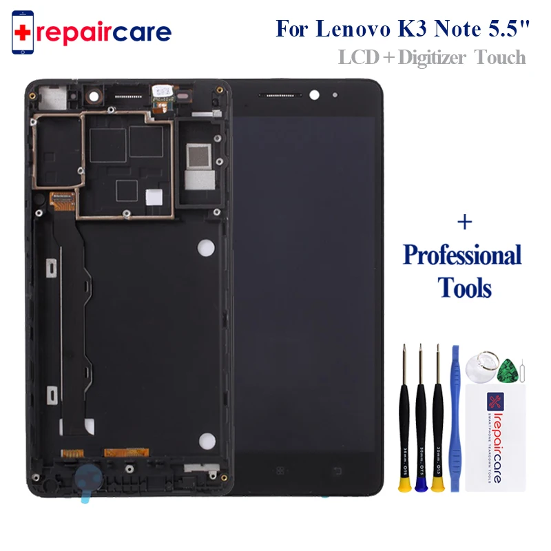 

K50-t5 K3 Note K50a40 LCD Display Touch Screen Assembly With Frame For Lenovo K50-t3s Replacement Parts