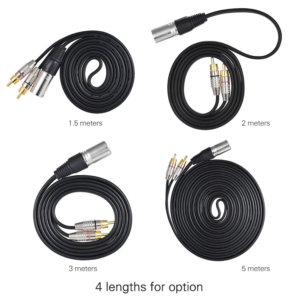 Ammoon 1 XLR штекер 2 RCA стерео аудио кабель Разъем Y разделительный провод шнур (1 5 м/4 9