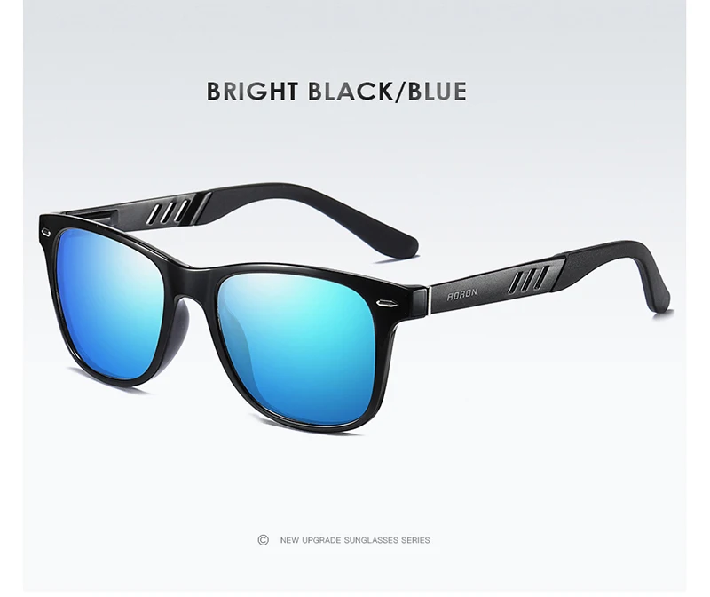 Bright Black -Blue Новинка, поляризованные солнцезащитные очки для мужчин и женщин, для вождения, очки ночного видения, модные солнцезащитные очки, UV400, gafas de sol hombre - Цвет линз: Bright Black -Blue