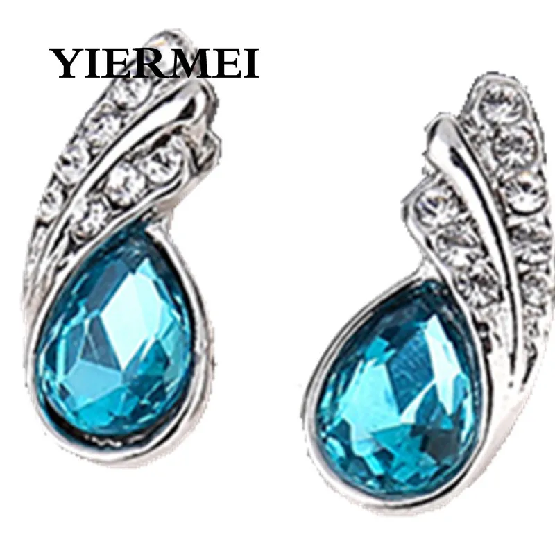 

Премиум Австрийские кристаллы Чешские стразы серьги в форме листьев с перьями и крыльями посеребренные гвоздики Свадебная церемония