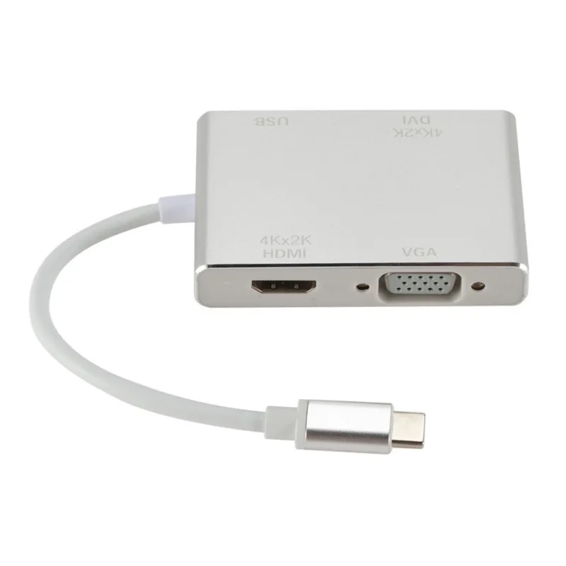 2019 горячий 4 в 1 адаптер Type C к HDMI VGAS DVI USB3.0 многопортовый конвертер для DOY| |