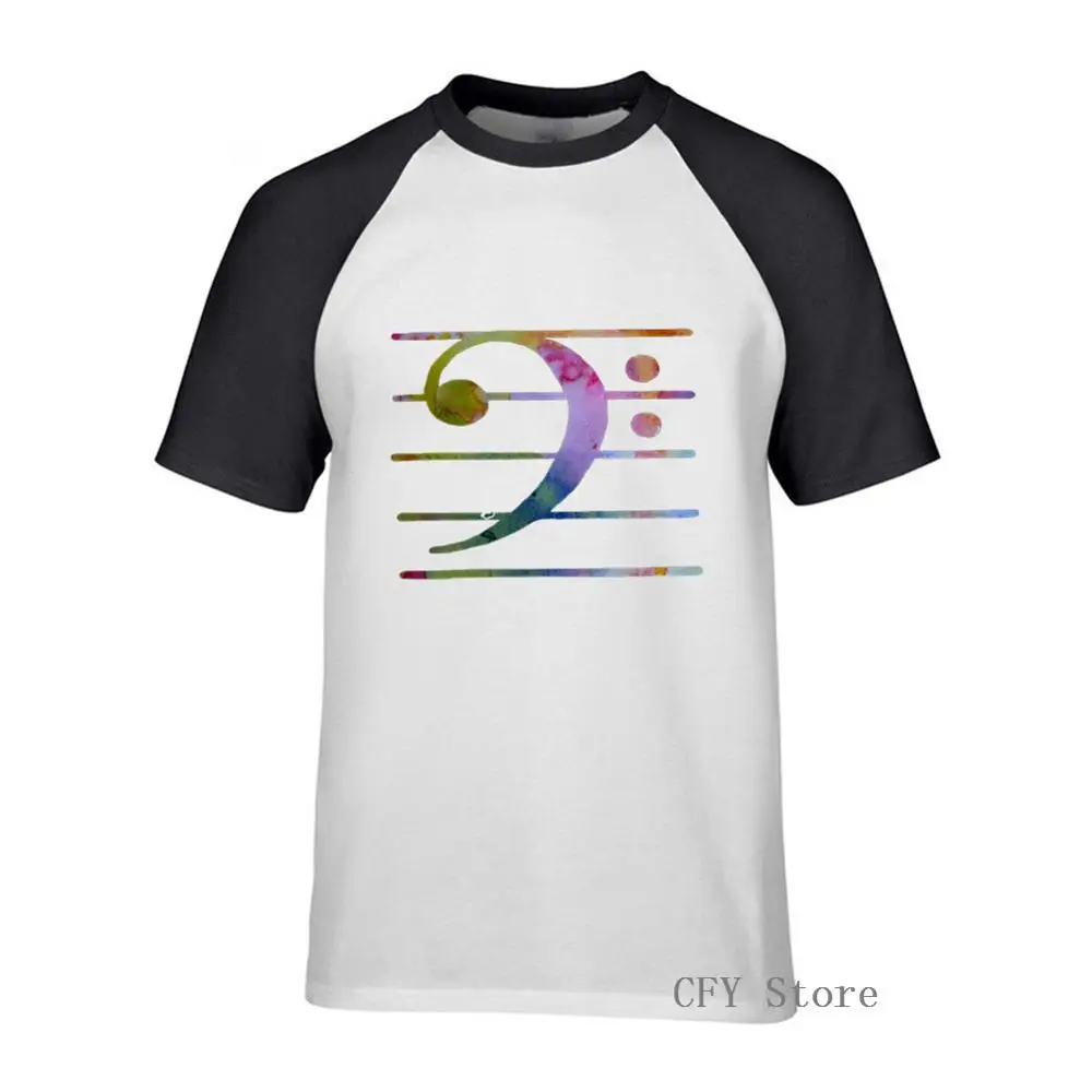 Мужские футболки Bass Clef music notes Clothing футболка с коротким рукавом из 100% хлопка