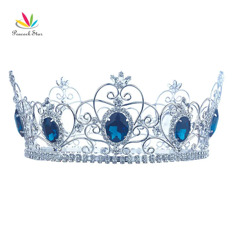Павлин звезда театрализованный Выпускной аксессуары полный круг тиара синий