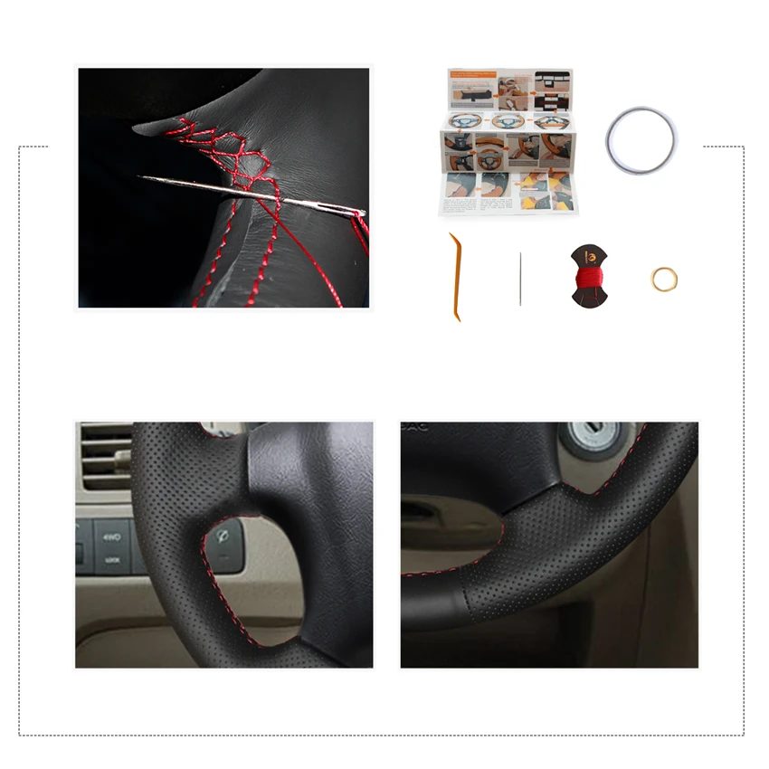 MEWANT черный чехол рулевого колеса автомобиля из искусственной кожи для Hyundai Tucson 2004