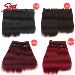 Sleek яки прямые волосы Remy, Бург # 99J # человеческие волосы 4 пряди сделка 190 грамм 1 пакет 100% натуральные волосы производства Бразилии удлинитель