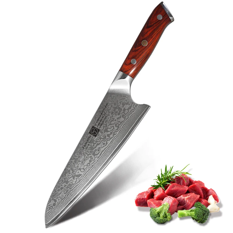 8.5 inch SHOU FANGZUO 8,5 дюймов поварские ножи высокоуглеродистые VG10 японский 67 слой дамасский кухонный нож из нержавеющей стали Gyuto нож палисандр ручка - Цвет: 8.5 inch SHOU