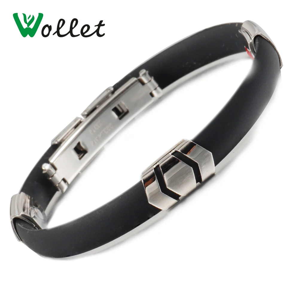 Wollet германий магнитный инфракрасный черный силиконовый браслет спортивные