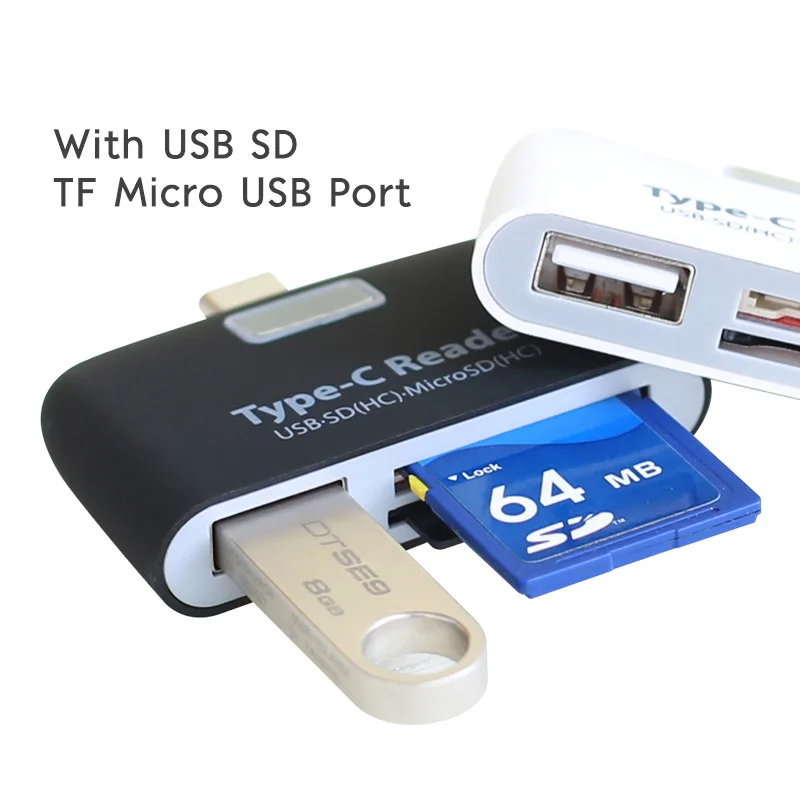 Type C адаптер OTG конвертер Поддержка SD TF Micro порт подарок Бесплатный зарядный
