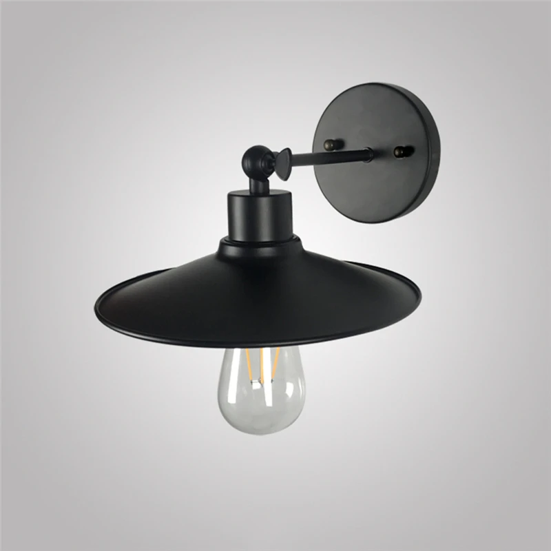 Промышленный черный настенный светильник старинный винтажный бра Железный