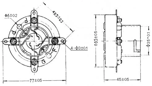 Оптовая и розничная продажа 2 шт. 4-контактный золотистый керамический