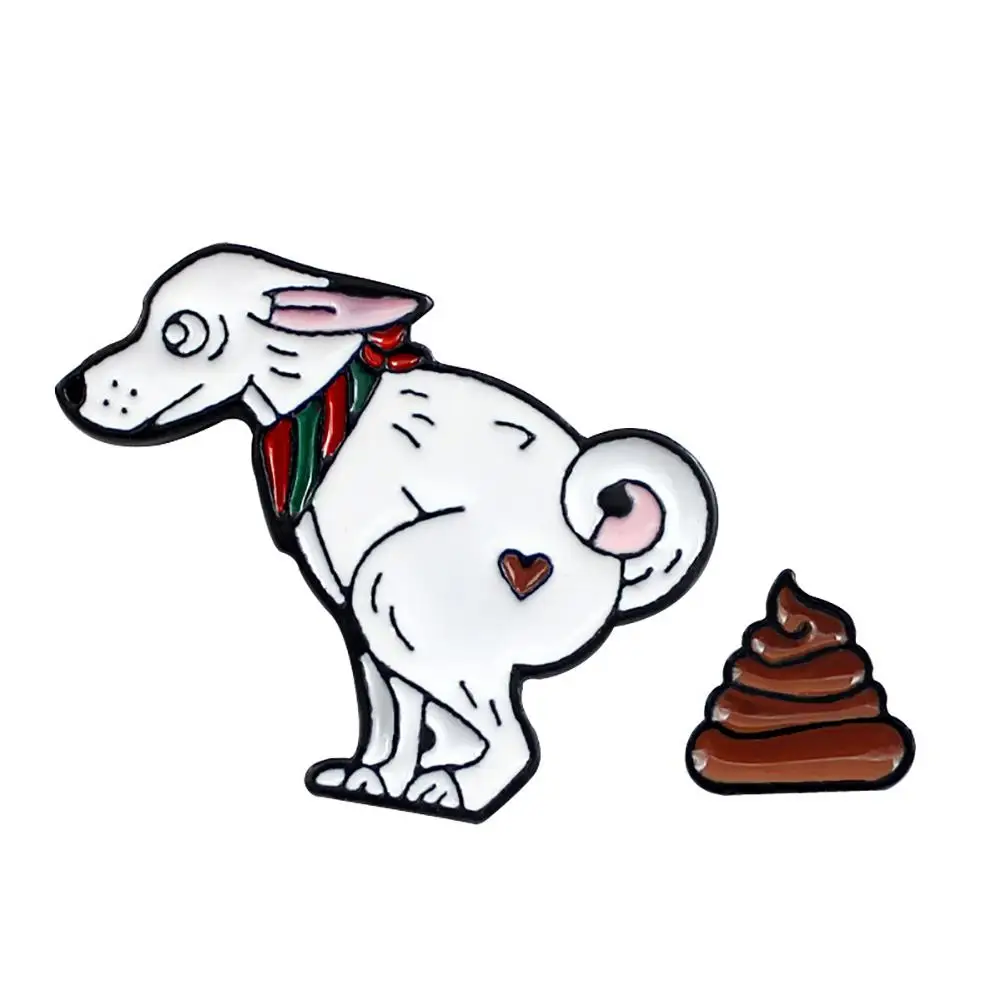 Модная милая собака Радуга Poo шаблон животное значок дети эмалированная Брошь