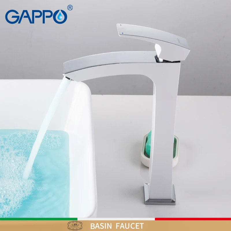 

GAPPO Tall basin faucets White Bathroom sink faucet water mixer Waterfall Faucet taps Deck Mounted Bath tap torneira do anheiro