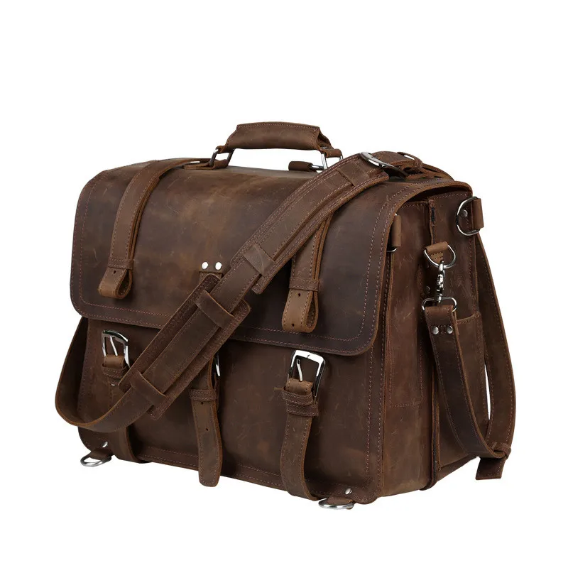 Пояса из натуральной кожи большой ёмкость 17 дюймов ноутбук рюкзак для мужчин's