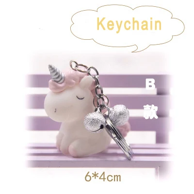 Keychain Pink Ночной светильник в виде единорога, копилка, светодиодный музыкальный ящик в форме единорога, часовое стекло, домашний декор для детей, подарок для спальни, стеклянная крышка, декор D020 - Цвет: Keychain Pink