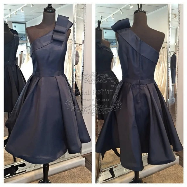 Коктейльные Платья 2017 Одно Плечо Длиной До Колен Коктейль Платье Халат Де