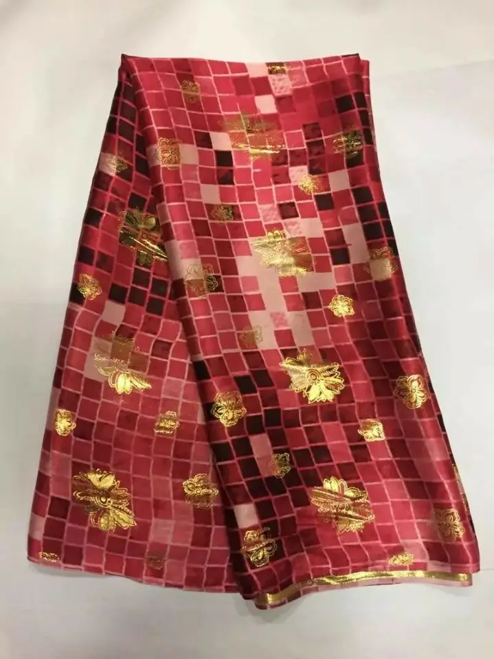 5 Y/pc Fashionable real gold silk lace embroidery african smooth and soft copper velvet fabric for dress JS2-1 | Дом и сад