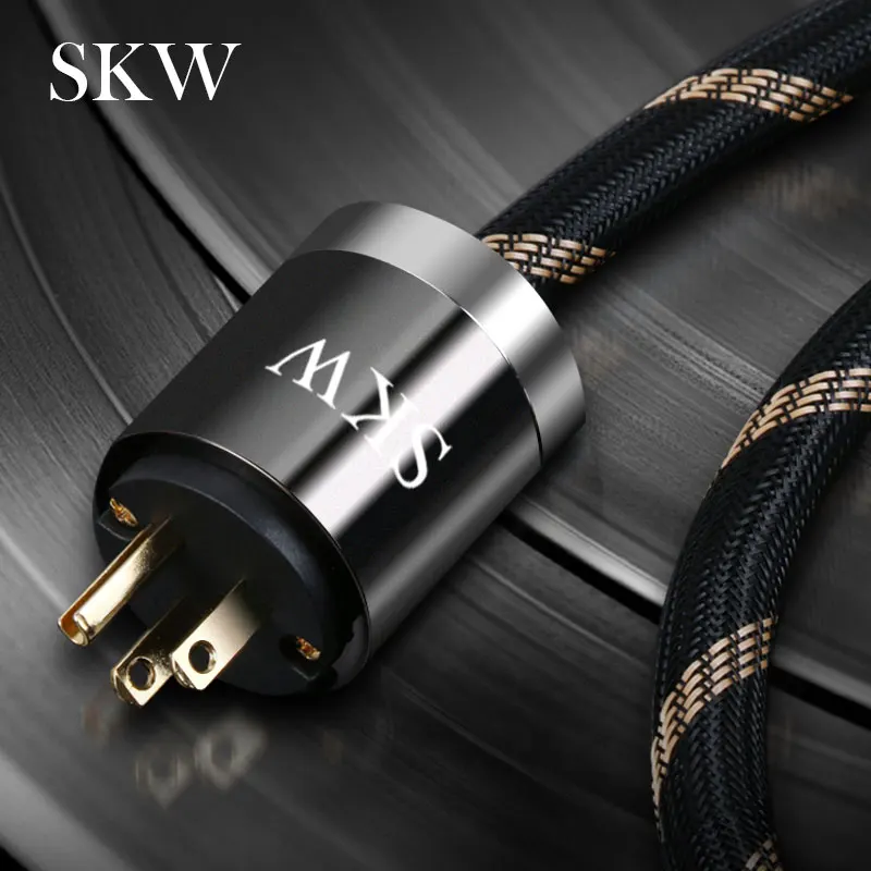 skw hifi power cord with useu type plug 6n occ power cable 1m1 5m2m3m for power filter turntable amplifier cd player dac free global shipping