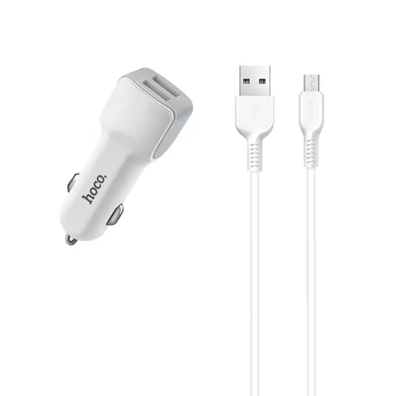 HOCO Z23 Dual USB Автомобильное зарядное устройство 2.4A Универсальное зарядное устройство для мобильного телефона адаптер для iPhone 7 прикуриватель DC 12-24V зарядное устройство