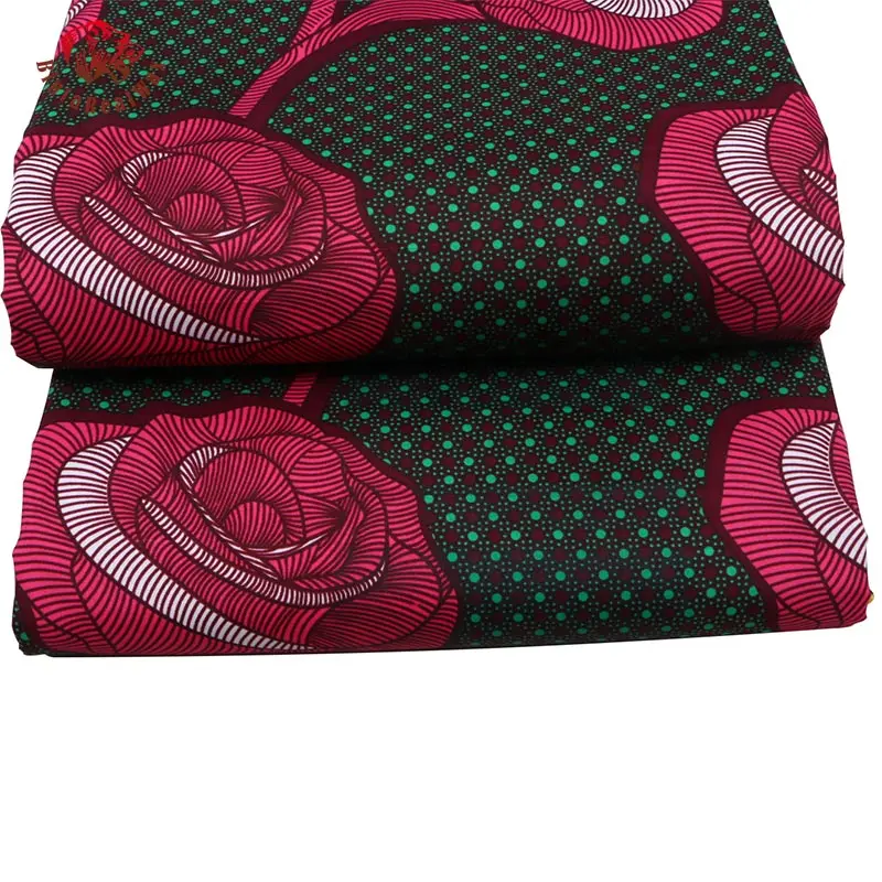 Bintarealwax 6 цветов африканская ткань розовый узор материал из Анкары и полиэстера