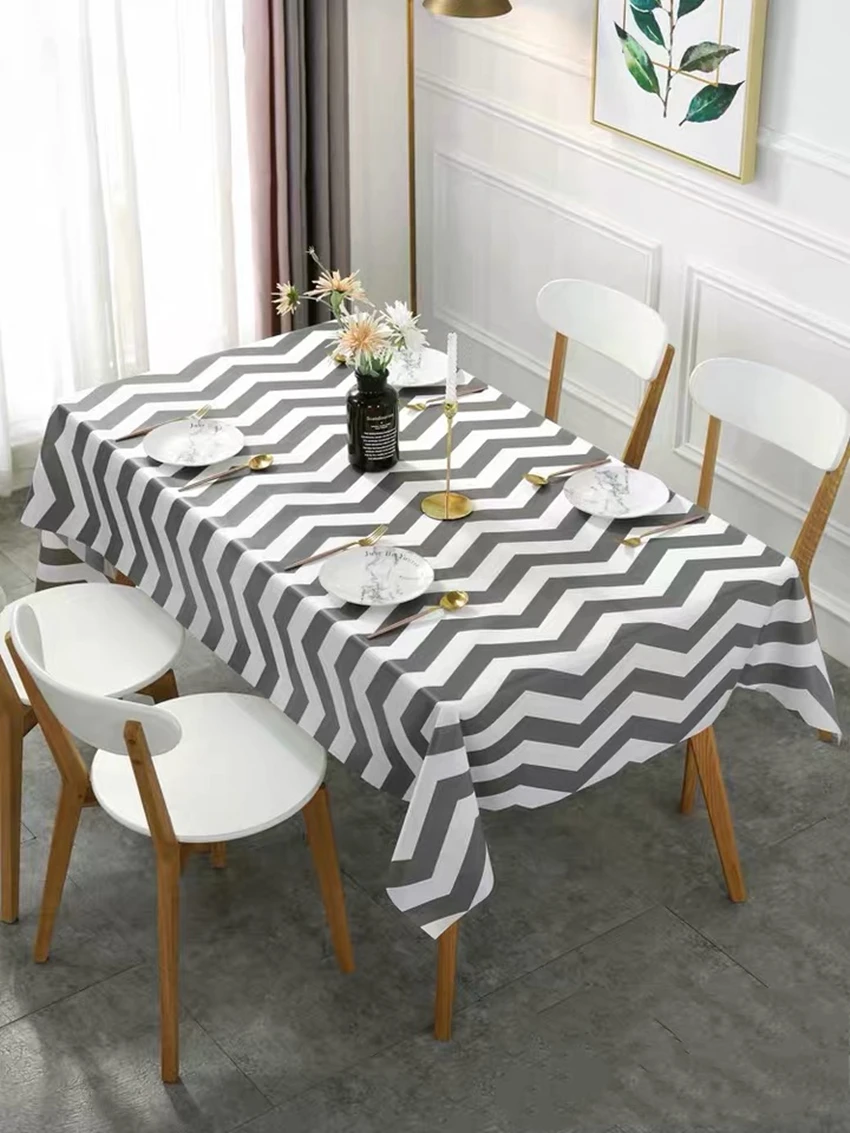 Простые полосы водонепроницаемые маслостойкие скатерти Традиционный китайский