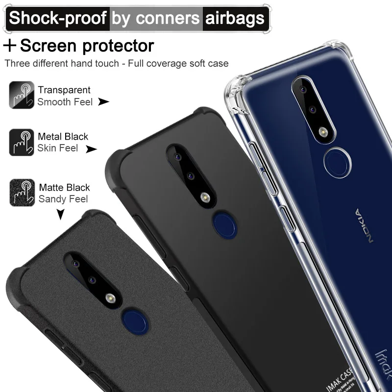 IMak Для Nokia 5 1 Plus чехол угловая подушка безопасности Мягкий Силиконовый ТПУ для