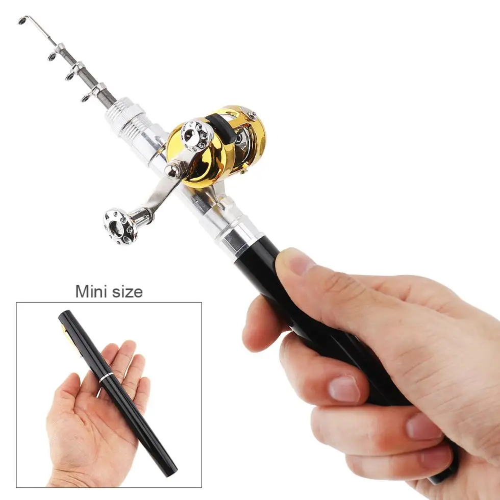 Портативная Телескопическая 1 м Мини удочка из алюминиевого сплава в форме ручки