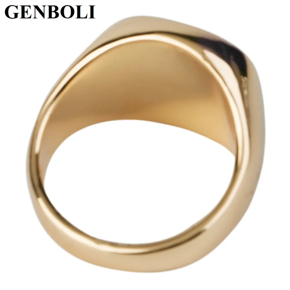 Роскошные мужские кольца GENBOLI золотистого и серебристого цвета ювелирные