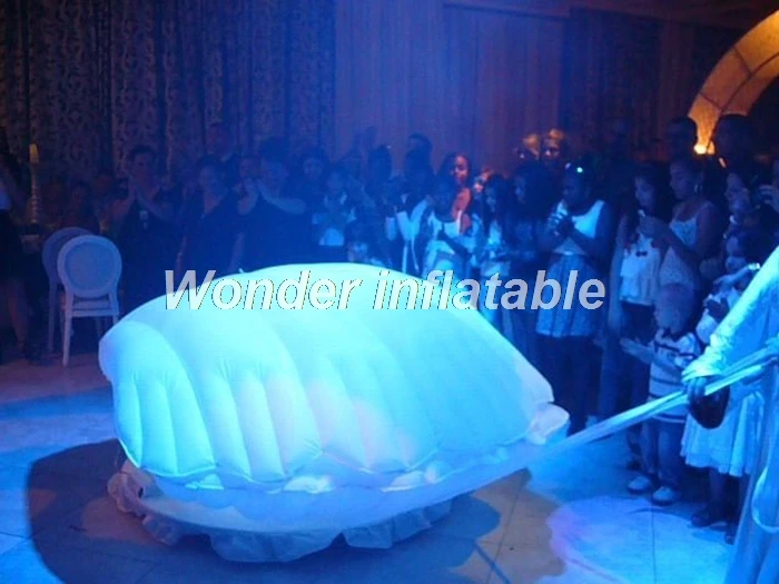 Горячая Распродажа Белая гигантская светодиодная надувная раковина на заказ для
