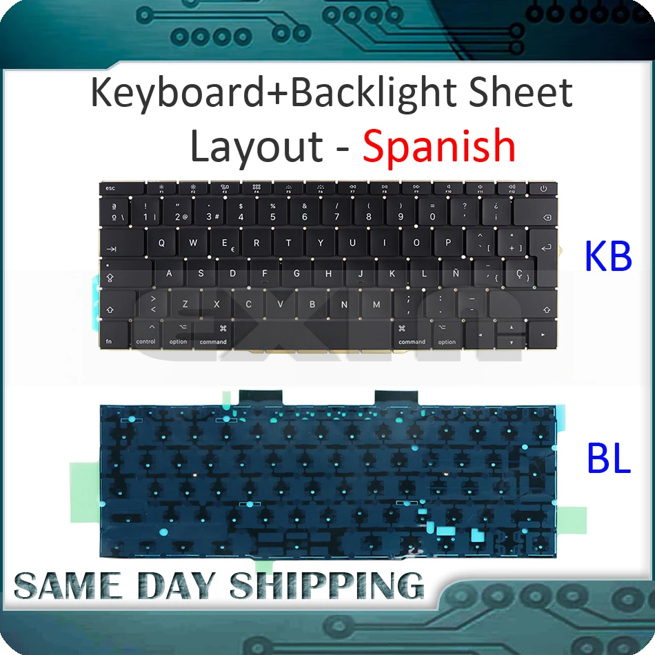 Клавиатура с подсветкой для Macbook Pro 13 3 дюйма Retina A1708|keyboard for macbook pro|spanish keyboard layoutmacbook