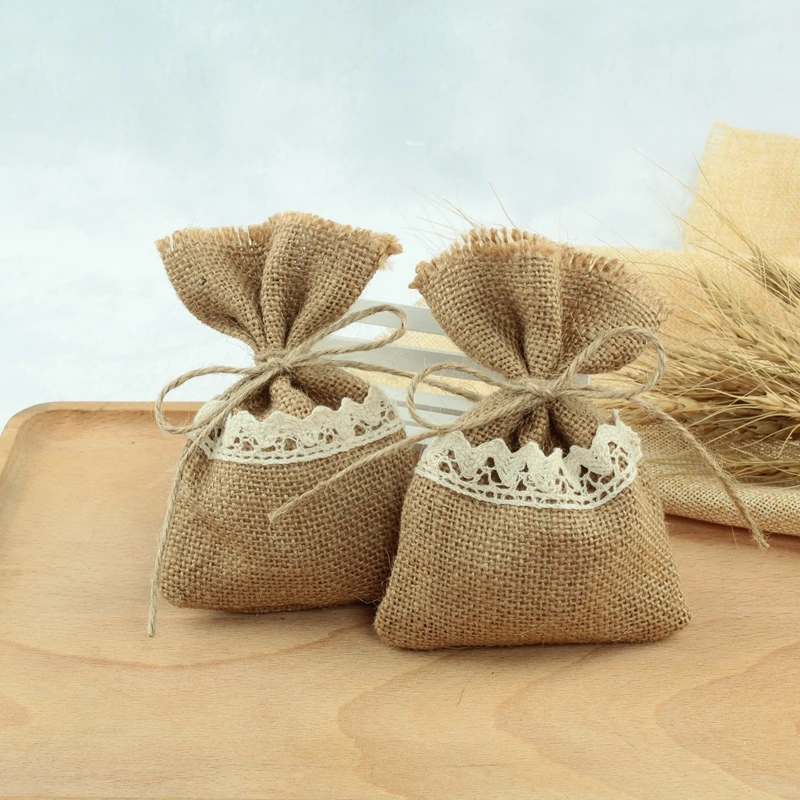 20 шт. мешочек для конфет из джута|Подарочные сумки и упаковка| |