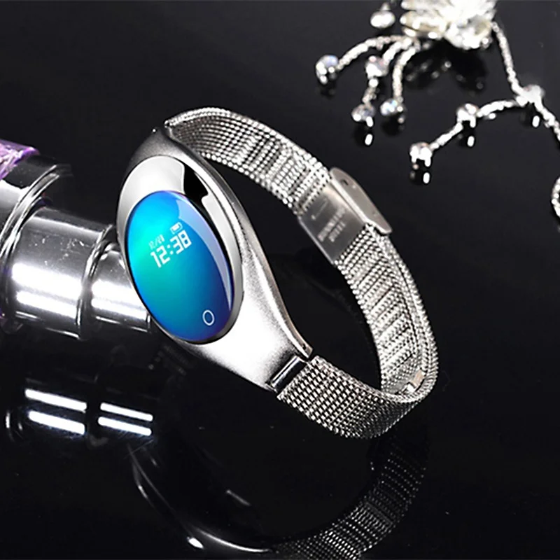 Z18 женские ювелирные изделия Смарт часы браслет в реальном времени пульсометр