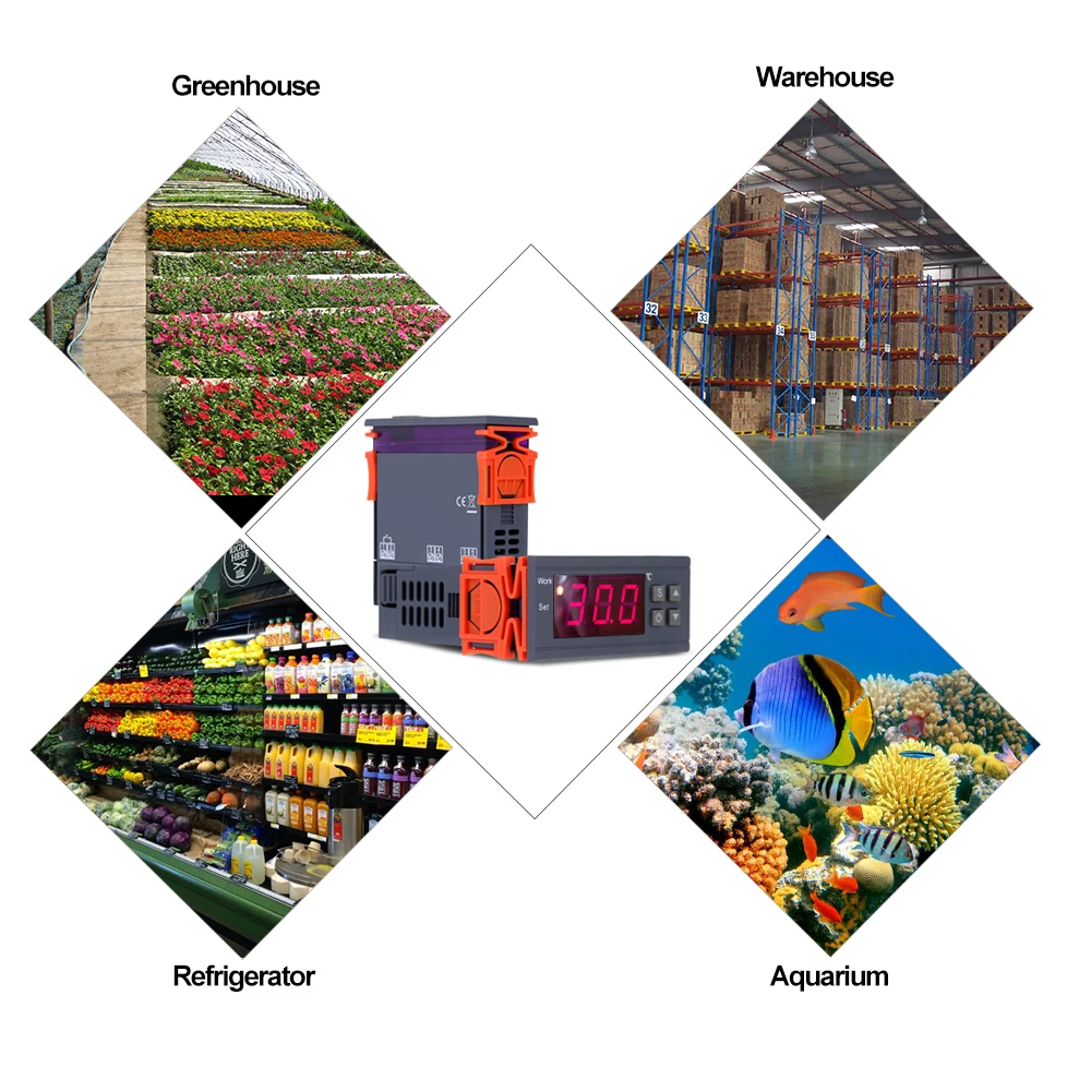 Цифровой регулятор температуры термопары 50 ~ 110 градусов Цельсия с датчиком 90 250 В