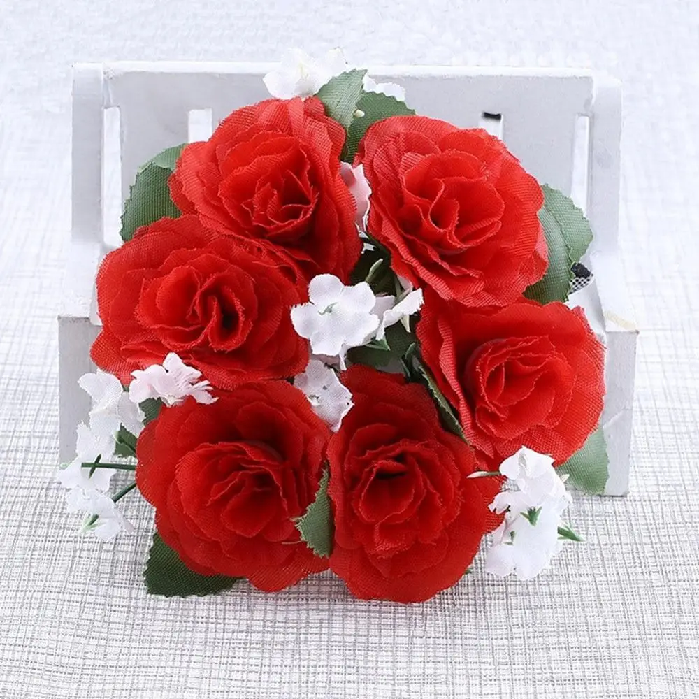 Кольца в виде свечи Шелковый цветок ручной работы цветы розы настольные