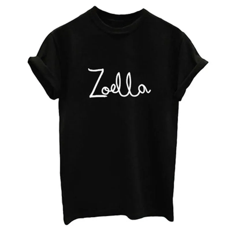 Letter Print T Shirt Women Zoella Casual Funny Tee All Match Tops Female | Женская одежда