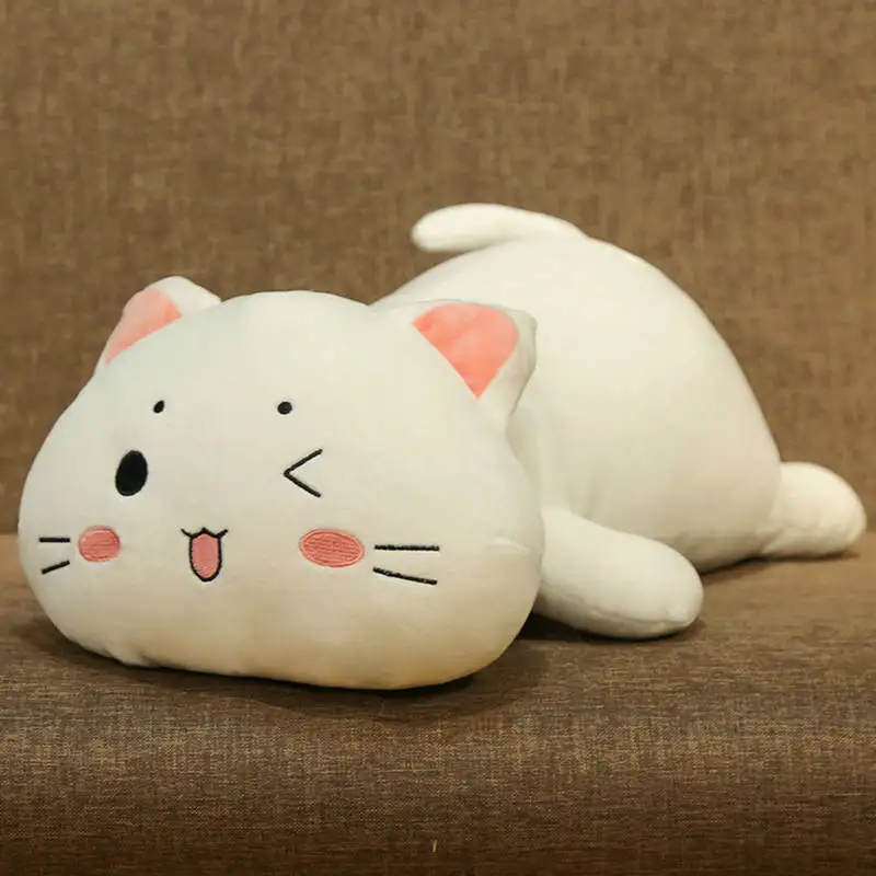 cat Supe Мягкая Милая панда коричневый медведь Кот Кролик плюшевая игрушка хомяк чучела аниме фигурка мультфильм Подушка для ребенка подарок игрушка для малыша для девушки - Цвет: cat