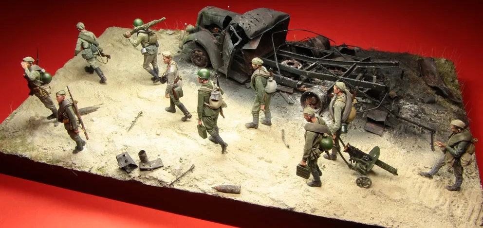 Масштаб 1/35 фигурка из смолы советская команда Второй мировой войны | Игрушки и